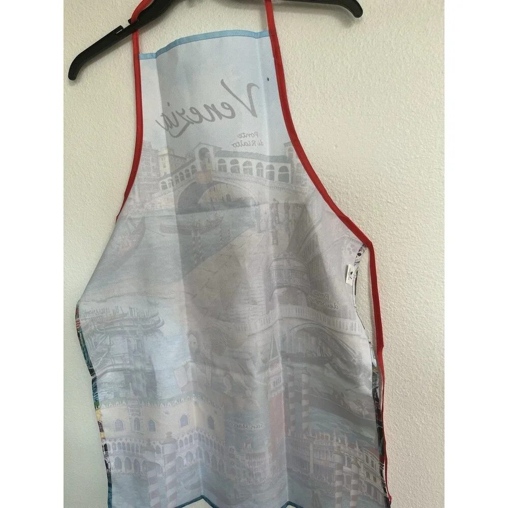 Venice Italy Travel Souvenir Cooking Apron Ponte Di Rialto Polyester Colorful